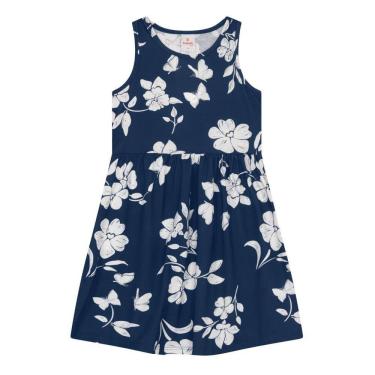 Imagem de Vestido infantil menina florido Brandili-Azul