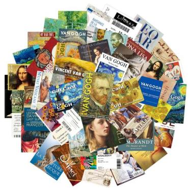 Imagem de Adesivos Art Museum Ticket, 50 unidades para adultos, vinil impermeáve