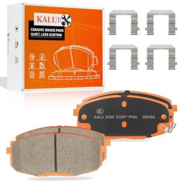 Imagem de KALUJ Pastilhas de freio dianteiras, pastilhas de freio de cerâmica D1397 compatíveis com Hyundai Elantra 2009-2012, serve para Kia Forte/Forte Koup/Forte5 2010-2013, para Kia Soul 2014-2016