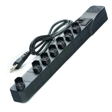 Imagem de Régua Filtro de Linha 7 Tomadas (6+1 Espaçada) Preto Extenão Bivolt com Fusível 10A, LED Indicador e Chave Liga/Desliga – Fiolux Protect – Cabo 1 Metro, Qualidade Premium