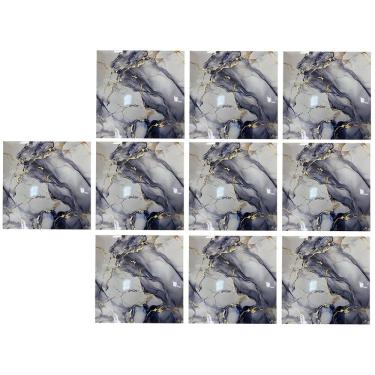 Imagem de Placa Adesiva Marmore 3D Kit 10 uni Papel de Parede Autocolante Obra Reforma Casa Quarto Sala Ambiente Moderno