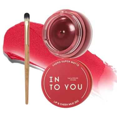 Imagem de INTO YOU Batom líquido fosco para mulheres, batom vermelho enlatado de longa duração à prova d'água com pincel labial, sem transferência, altamente pigmentado com textura leve de lama labial (302)