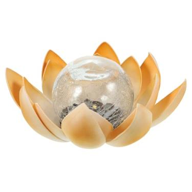 Imagem de Solar-Powered Flower Garden Light Decorative In-ground Lawn Stake with Crackle Glass Outdoor Lighting for Patio Pathway Easy Install Solar Lawn Lamp