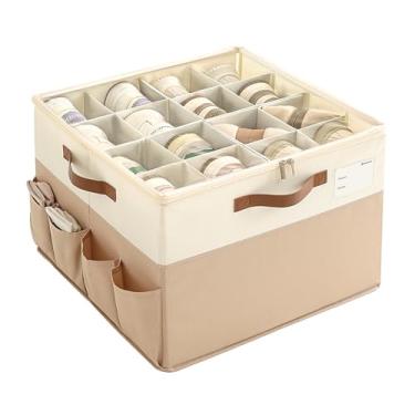 Imagem de Varhomax Caixa organizadora de sapatos dobrável, caixa de armazenamento de tecido com capa transparente e divisórias ajustáveis, comporta 16-32 pares de tênis e sandálias para armário, entrada