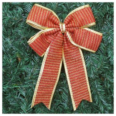 Imagem de Kit 2 Enfeite árvore Natal Laço Vermelho E Dourado 30 Cm