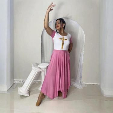 Imagem de Vestido de Dança Coreografia Plus Size Cruz Moda Evangélica - MISS FLO