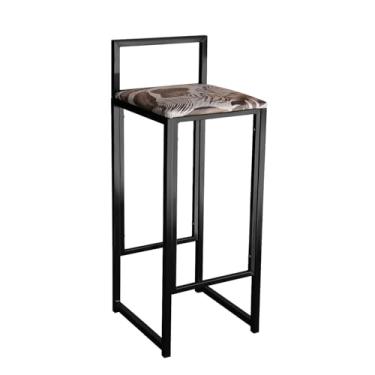 Imagem de Banqueta Alta Quadrada Minimalista Área Gourmet Aço Bancada Balcão Restaurante Lanchonete (Floral)