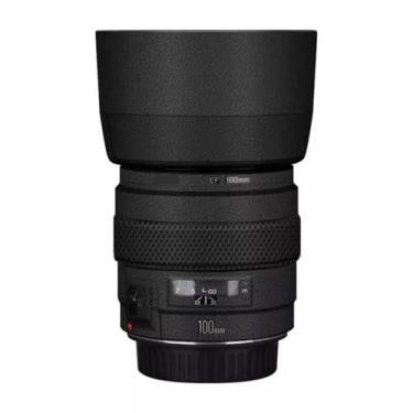 Imagem de EF 100 2 adesivo para lente de câmera revestimento película protetora protetor corporal decalque skin para Canon EF 100 mm F2 USM (couro preto)