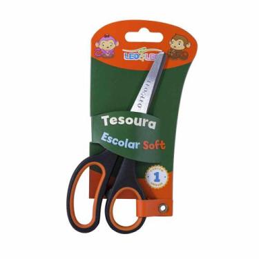 Imagem de Tesoura Escolar Leonora com Ponta Redonda Soft Emborrachada 12cm - Ite