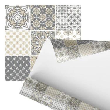 Imagem de Papel De Parede Adesivo Azulejo Retrô Tons Pastéis 2,80M - Plimshop