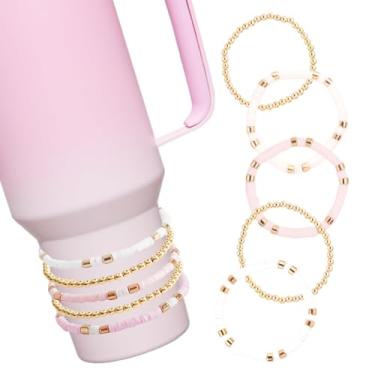 Imagem de Stanley Cup Accessories Pink, 5 peças para Stanley Cup 1,134.0 g e 850.5 g, acessórios para decorações Stanley (rosa claro)