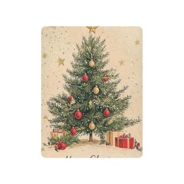 Imagem de Blueangle Jogo de lençol com elástico para berço infantil, macio, respirável, vintage, árvore de Natal, serve para colchão de berço padrão (505)