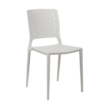 Imagem de Cadeira Empilhável Saturno Cinza Claro Em Polipropileno Acrilys