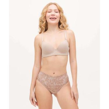 Imagem de Calcinha Cintura Alta Cavada Olimpo DeMillus-49777, Bege, P