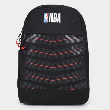 Imagem de Mochila NBA Basics Sestini 19 Litros, Preto, Vermelho, Único