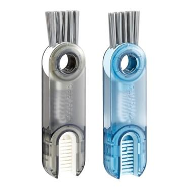 Imagem de Escova de limpeza Gap – Limpador profundo de silicone e plástico para garrafas, teclados, canecas e vidro – Design compacto de bolso, fácil de transportar, forte descontaminação (verde, cinza, azul