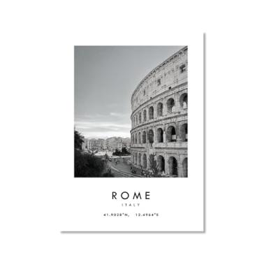 Imagem de Pôster de cidade preto e branco - impressão de viagem Roma Las Vegas Veneza Paris Sydney Amsterdã Amalfi Sanfrancisco Pintura em tela impressões de paisagem da cidade do mundo imagens de parede pôster
