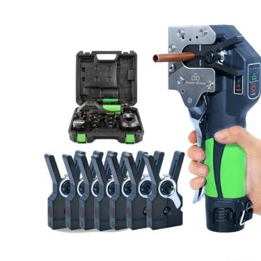 Imagem de KKSOUFX Expansor De Tubo EléTrico, Alimentado Por Bateria, OperaçãO Com Um BotãO, CabeçOtes Expansores De ConexãO RáPida Com Led, MéTrico E Imperial 2 Em 1 Para Tubos De Cobre/AlumíNio