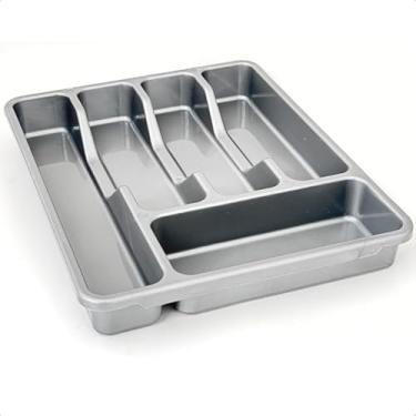 Imagem de Organizador De Talheres Para Gaveta, Organizador De Talheres DuráVel Com DivisóRias(3,PORTA TALHER CINZA)