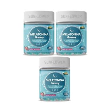 Imagem de Kit 3 Melatonina Sabor Frutas Vermelhas 60 Gomas - Sunflower