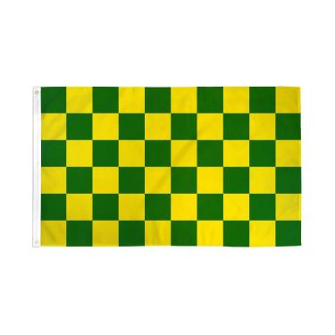 Imagem de AZ FLAG - Bandeira xadrez verde e amarela - 2 x 3 pés - Faixa de corrida xadrez de poliéster 100D com dois ilhós de metal - Resistente ao desbotamento - Cores vivas - 2' x 3' pés - 90 x 60 cm