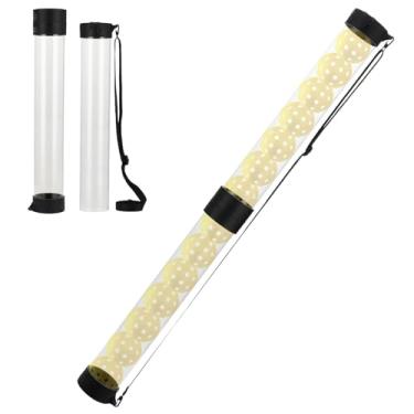 Imagem de NEEWER Ball Retriever Tubo Hopper para 17 bolas de tênis e 14 bolas de pickleballs, 2 seções destacáveis, coletor superior sem dobras, coletor superior com rolha e alça de ombro, transparente, TB03Z