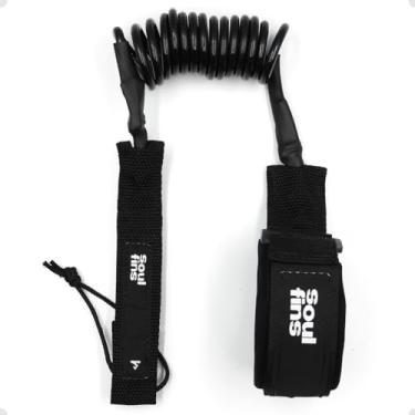 Imagem de Cordinha para Bodyboard de Bíceps (Espiral) - Leash Soul Fins com Neoprene Confortável e Duplo Rotor - Não Enrosca e Não Arrasta na Água
