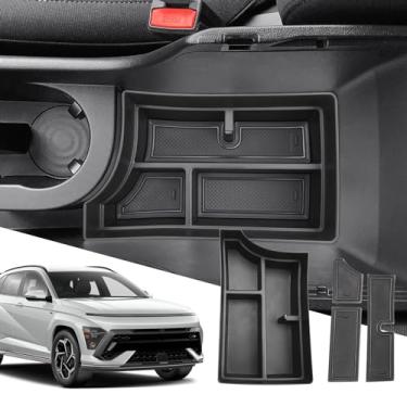Imagem de SXCY Para Hyundai Kona 2024 2025 organizador de console central para 24 25 acessórios Hyundai Kona Armazenamento de apoio de braço para 2024 Kona Console Organizer [serve apenas 2024+ Kona Gas SE SEL