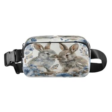 Imagem de CEBUGI Pochetes de caminhada para homens e mulheres, coelhinhos fofos, modernos, resistentes à água, com cinto ajustável para treino, viagem, corrida