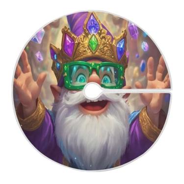 Imagem de Qilmy Saia de árvore de Natal de gnomo fofo de carnaval 120 cm, saia de camurça para árvore de Natal adequada para decoração de armário em ambientes internos e externos, festas, escritórios, lojas