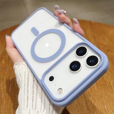 Imagem de Capa protetora rígida para iPhone 17 AIR 16 E 15 14 13 12 11 Pro Max, transparente, com carregamento sem fio, em acrílico, azul fumê, para iPhone 14.