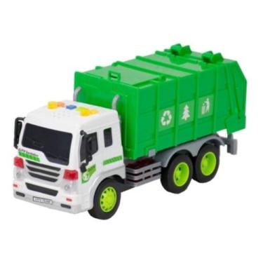 Imagem de Caminhão Do Lixo Brinquedo Infantil Veículo Reciclagem c/ som e luzes 