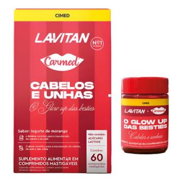 Imagem de Lavitan Carmed Cabelos/unhas C/60 Cprs Mastigaveis Iogurte Com Morango