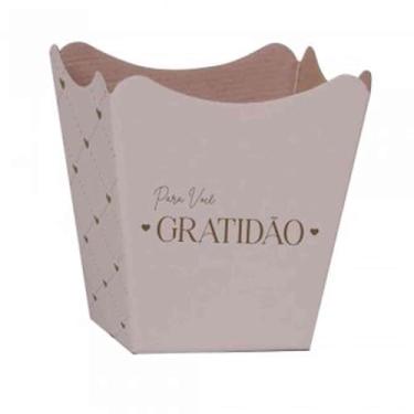 Imagem de Cachepot Paper Decorado, Xingó Embalagens, Pote 15, Essência Nude, 16 cm x 17 cm x 11 cm, Pacote com 10