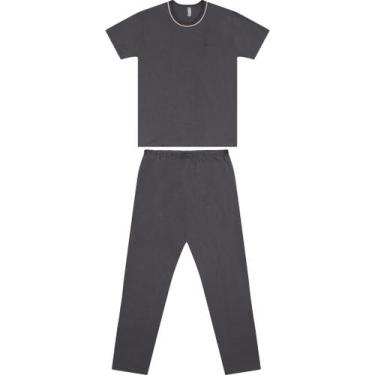Imagem de Pijama Masculino Manga Curta com Calça Malwee Ref. 130744 Cor:Cinza es
