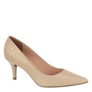 Imagem de Sapato Feminino Scarpin Salto Baixo Vizzano Glitter 1185.702, Bege pel