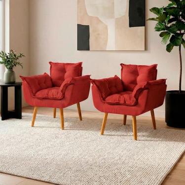 Imagem de Kit 2 Poltronas Decorativa Confortável Para Sala Recepção Manicure Sal