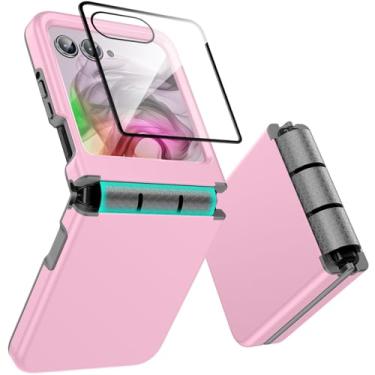 Imagem de Tccvayar Capa para Motorola Razr 2025/2024 com protetor de tela, proteção de dobradiça [suporta carregamento sem fio], capa fina de camada dupla de TPU macio e policarbonato rígido, antiarranhões para