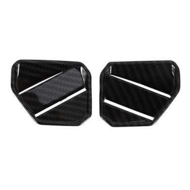 Imagem de TUCKBOLD Moldura de cobertura de ventilação de saída de ar condicionado para Toyota Tundra 2022 2023 painel de instrumentos (lado esquerdo direito) fibra de carbono preto 2 peças