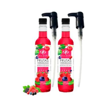 Imagem de Kit 2 Xarope Para Soda Italiana E Drinks Dilute Zero Açúcar Com Dosador (Frutas Vermelhas 0% Açúcar)