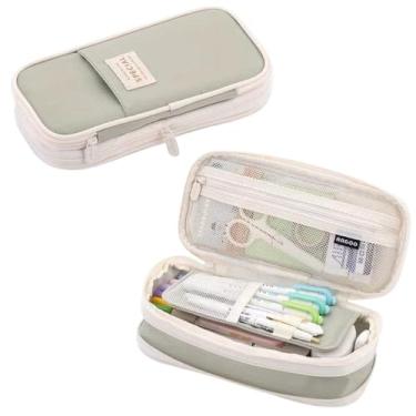 Imagem de Estojo Escolar Box Organizador Com Divisórias Grande Bolsinha (Verde Claro)