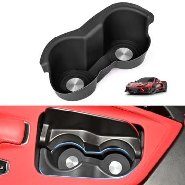 Imagem de Bracingo Porta-copos de carro para porta-copos, suporte de copo de silicone antiderrapante compatível com Corvette C8 Stingray Z51 2020-2025, para C8 Z06 2023-2025, para E-ray 2024-2025 (Blcak)