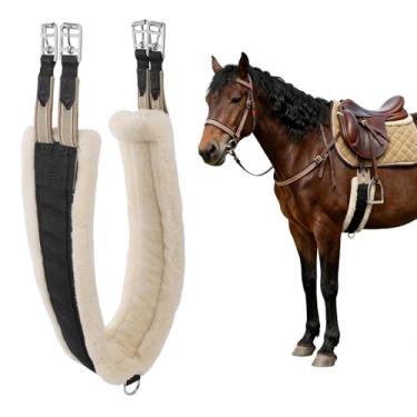 Imagem de Dr.sendesi Grampo de sela ocidental de 119 cm, circunferência do cavalo, tecido elástico espesso e design de pelúcia, ferragens de liga de zinco para durabilidade, evita o afrouxamento