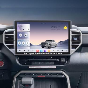Imagem de Tela sensível ao toque de 14,6 polegadas Android 14 Upgrade para Toyota Tundra 2022 2023 2024 2025 unidade principal sem fio Carplay tela de navegação GPS, atualização, reprodutor multimídia, Android