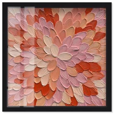 Imagem de Shades of Rose Shadowbox Print Flower Wall Art por Art Remedy, moldura preta, 63 x 63 cm