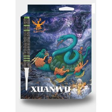 Imagem de EMYTH Xuanwu Conjunto de dardos macios e com ponta de aço, dardos profissionais de 90% tungstênio, 22 g, opções de peso de 24 g, voos integrados, estojo de transporte preto, conjunto de 3 peças (aço