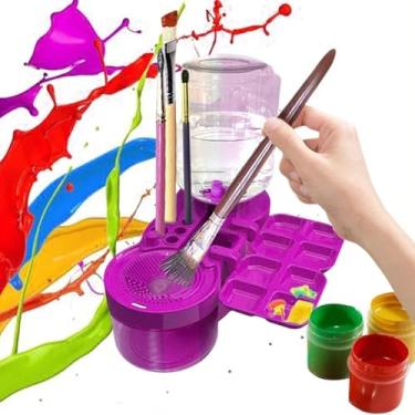 Imagem de Máquina Automática de Limpeza de Pincéis para Artesanato e Pintura à Base de Água com Sistema de Enxágue e Dreno