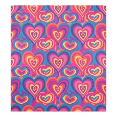 Imagem de Blueangle Corações concêntricos dos namorados capa de ímã de máquina de lavar louça, decoração frontal de capa de lava-louças, adesivos de eletrodomésticos, adesivos de eletrodomésticos, 58 cm C x 66