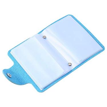 Imagem de Generic Porta-Cartões Carteira Elegante e Prática para 24 Cartões, Capa de Cartão de Visita de Couro PU Elegante e Ecológica para Homens e Mulheres Amarelo 4,13 X 2,95 X 0,98 Polegadas (Azul)