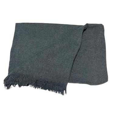 Imagem de Manta de Sofá Gigante 210x120cm em Algodão – Manta Artesanal para Sofá e Cama Decorativa(Chumbo)